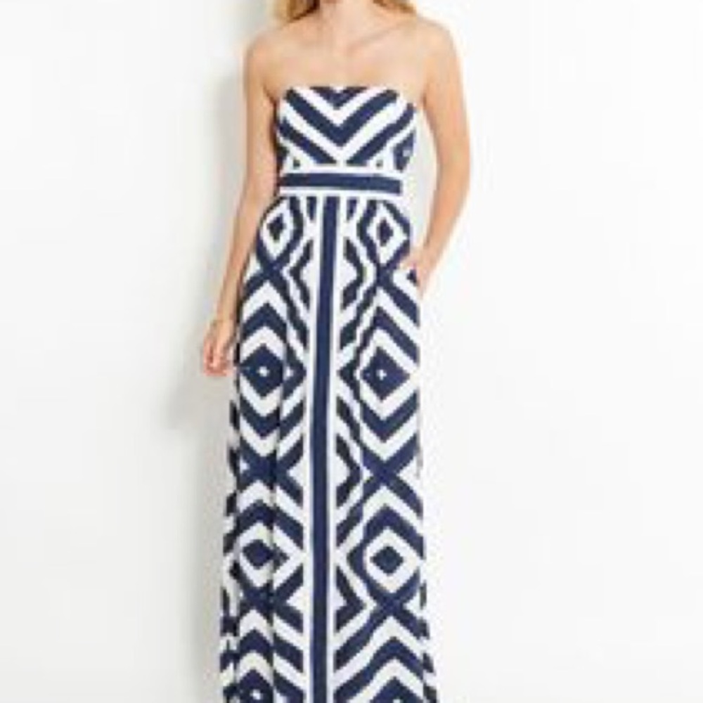 Vineyard vines navy and white maxi dress!